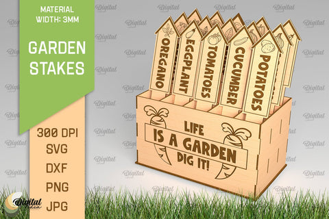 Vegetables Garden Stakes SVG Bundle. Plant Markers Laser Cut SVG Evgenyia Guschina 
