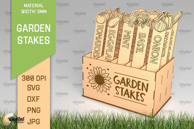 Vegetables Garden Stakes SVG. Plant Markers Laser Cut SVG Evgenyia Guschina 