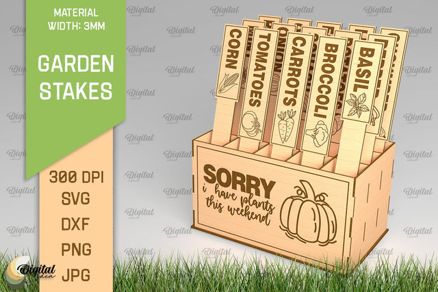 Vegetables Garden Stakes SVG. Plant Markers Laser Cut SVG Evgenyia Guschina 