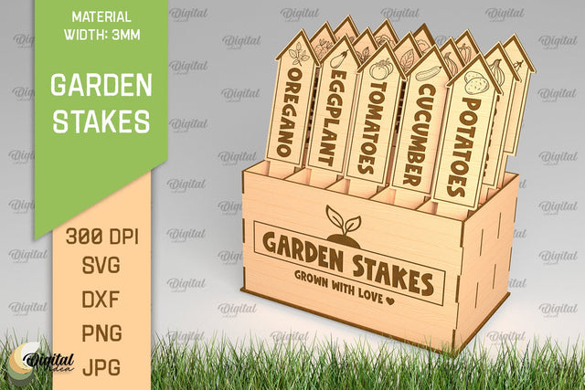 Vegetables Garden Stakes SVG. Plant Markers Laser Cut SVG Evgenyia Guschina 