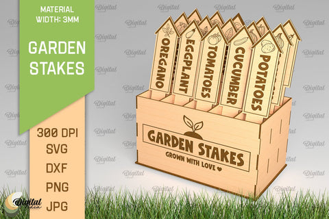 Vegetables Garden Stakes SVG. Plant Markers Laser Cut SVG Evgenyia Guschina 