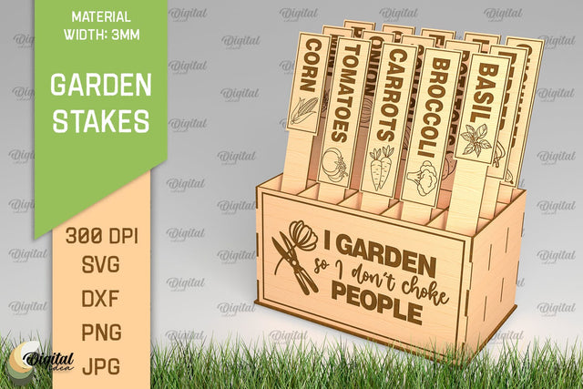 Vegetables Garden Stakes SVG. Plant Markers Laser Cut SVG Evgenyia Guschina 