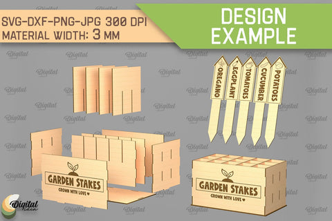 Vegetables Garden Stakes SVG. Plant Markers Laser Cut SVG Evgenyia Guschina 