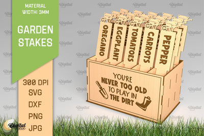 Vegetables Garden Stakes SVG. Plant Markers Laser Cut SVG Evgenyia Guschina 