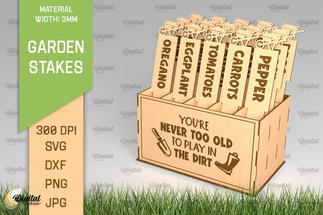 Vegetables Garden Stakes SVG. Plant Markers Laser Cut SVG Evgenyia Guschina 