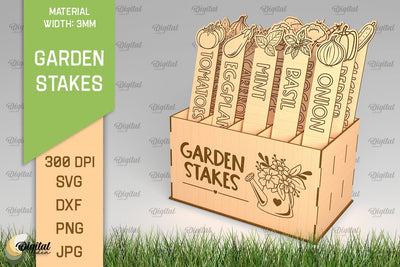 Vegetables Garden Stakes SVG. Plant Markers Laser Cut SVG Evgenyia Guschina 
