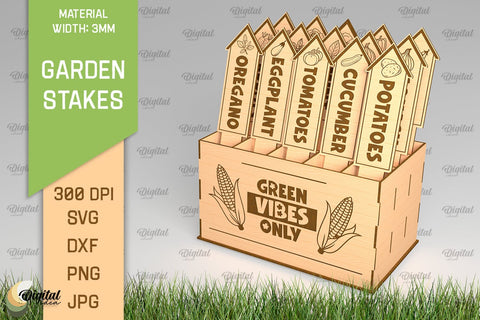 Vegetables Garden Stakes SVG. Plant Markers Laser Cut SVG Evgenyia Guschina 