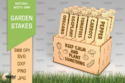 Vegetables Garden Stakes SVG. Plant Markers Laser Cut SVG Evgenyia Guschina 