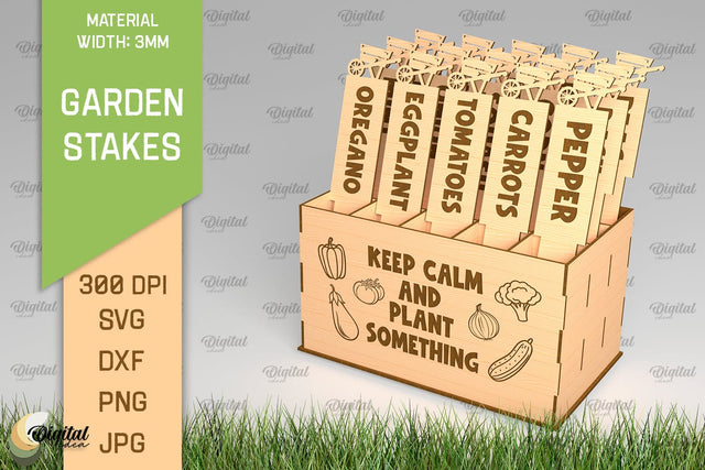 Vegetables Garden Stakes SVG. Plant Markers Laser Cut SVG Evgenyia Guschina 