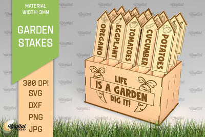 Vegetables Garden Stakes SVG. Plant Markers Laser Cut SVG Evgenyia Guschina 