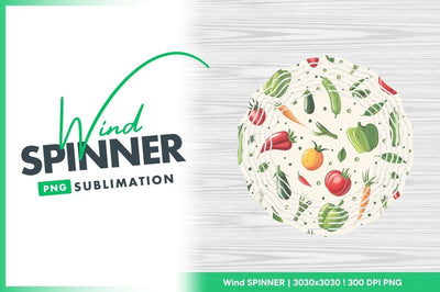 Vegetables seamless pattern wind spinner round png Sublimation Regulrcrative 