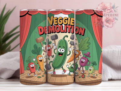 Veggie Demolition 20oz Tumbler, Veggie Demolition, Tumbler Wrap, Sublimation Design, 20oz Tumbler, Kitchen Humor, Cooking Fun Sublimation Li Zamperini 