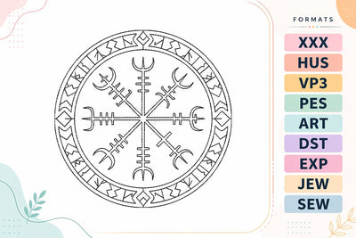 Vegvisir Viking Compass Embroidery Design Embroidery/Applique DESIGNS sg embroidery 