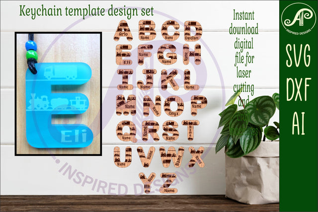 Vehicle theme tag letter designs keychain DIGITAL SVG SVG APInspireddesigns 
