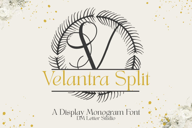 Velantra Split Monogram Font Font Dm Letter Studio 