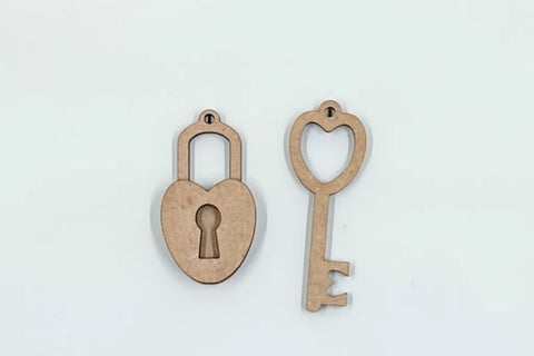 Velentine Lock and Key Earrings Laser SVG File SVG Crafting With Brenna 