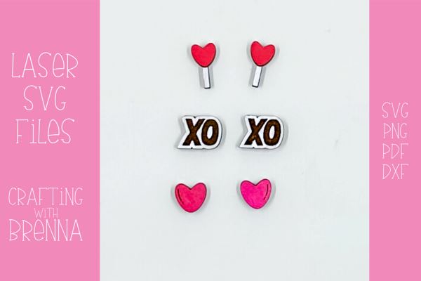 Velentine Stud Earrings SVG Crafting With Brenna 
