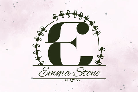 Veloura Crest Split Monogram – Elegant Split Serif Font with Crest-Style Flair Font Dm Letter Studio 