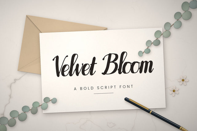 Velvet Bloom Bold Brush Script Font Font ampersand 