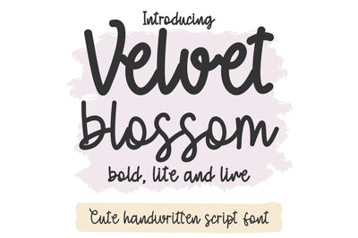 Velvet Blossom Fonts, Cute Font Bundle, Script Handwritten Font, Goodnotes Font, Cursive Font, Font for Cricut, Silhouette, Procreate, Canva Font TonisArtStudio 
