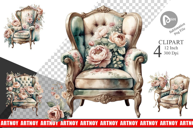 Velvet Chair Clipart Sublimation artnoy 