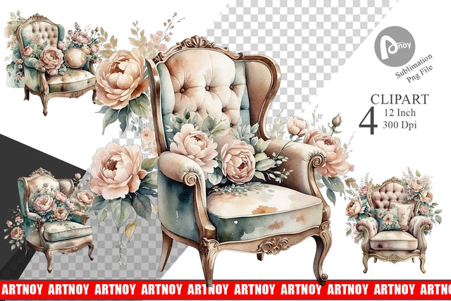 Velvet Chair Clipart Sublimation artnoy 