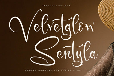 Velvetglow Sentyla - Modern Handwritten Script Font Letterena Studios 