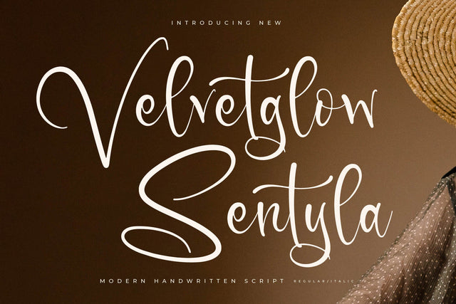 Velvetglow Sentyla - Modern Handwritten Script Font Letterena Studios 