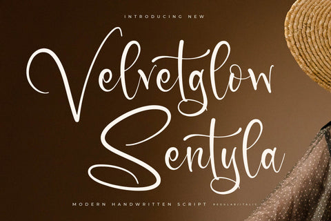 Velvetglow Sentyla - Modern Handwritten Script Font Letterena Studios 