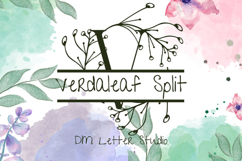 Verdaleaf Split Monogram Font Dm Letter Studio 