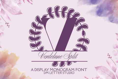 Verdelune Split Monogram Font Dm Letter Studio 