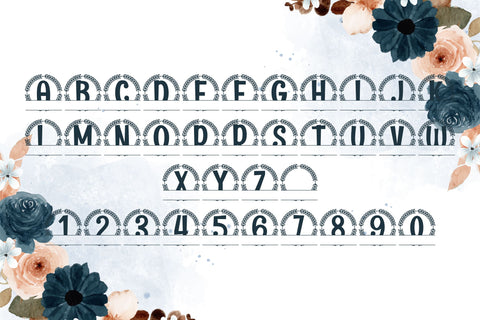 Verdiva Split Monogram Font Dm Letter Studio 