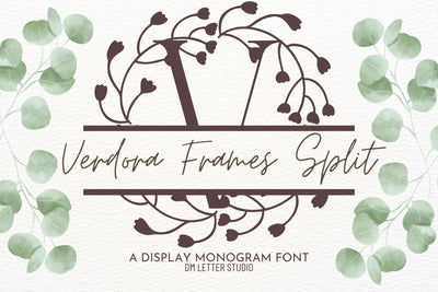 Verdora Frames Split Monogram Font Dm Letter Studio 