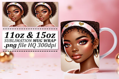 Versatile designs for mugs, express your creativity! , Love Girl Sublimation afrosvg 
