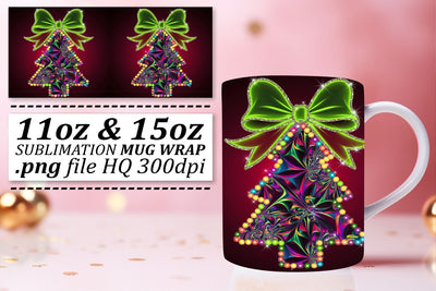 Versatile designs for mugs, express your creativity! , Neon Xmas Sublimation afrosvg 