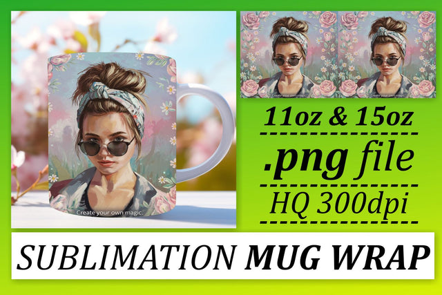 Versatile designs for mugs, express your personality! , Woman Sublimation afrosvg 