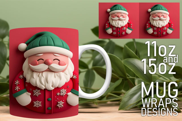 versatile mug templates! , Perfect for all occasions, 3D Santa Sublimation HoodArtCraft 