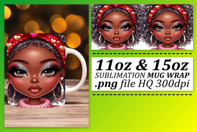 Versatile mug wrap designs, perfect for any celebration! , Love Girl Sublimation afrosvg 