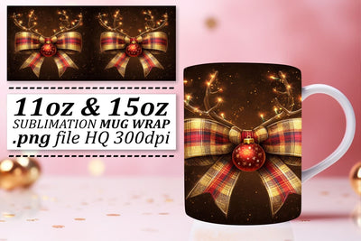 Versatile mug wrap templates, make your own creations! , Xmas Sublimation afrosvg 