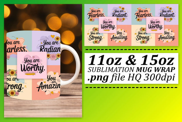 Versatile mug wrap templates, perfect for crafting! , Quote Sublimation afrosvg 
