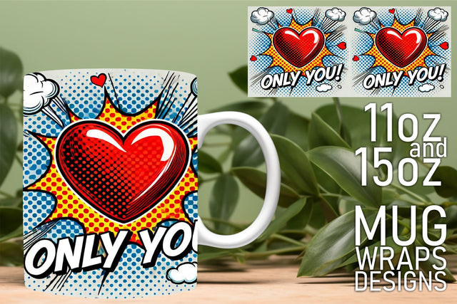 Versatile mug wraps, perfect for DIY and personalized gifts! , 3D Heart Sublimation HoodArtCraft 