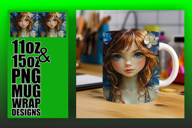 Versatile mug wraps, perfect for every creative project! , Fairy Sublimation HoodArtCraft 