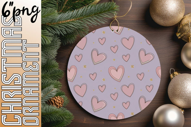 Versatile PNG template for circle keychains, great for crafts., Heart Sublimation HoodArtCraft 
