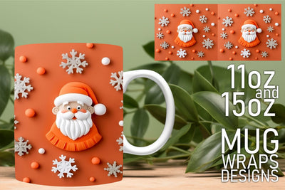 Versatile PNG wraps, elevate your mug crafting skills! , 3D Santa Sublimation HoodArtCraft 