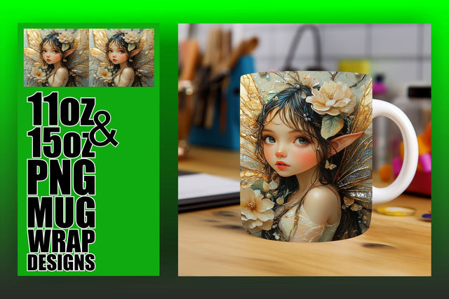 Versatile PNG wraps, elevate your mug crafting skills! , Fairy Sublimation HoodArtCraft 