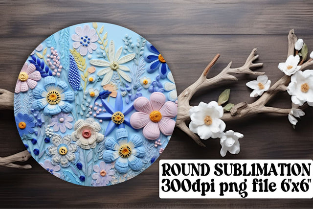 Versatile Sublimation Pack - 3D Embroidery Flowers, Circle, Keychain, Car Coaster Sublimation afrosvg 