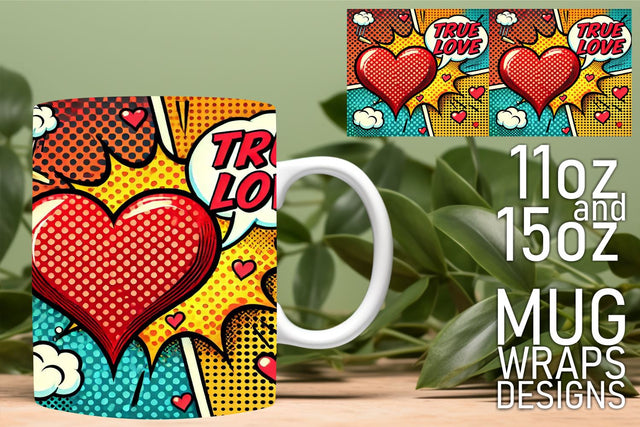 Versatile templates for sublimation, create unique mugs! , 3D Heart Sublimation HoodArtCraft 