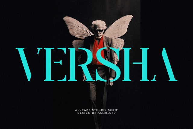 Versha - Stencil Serif Font Font studioalmeera 