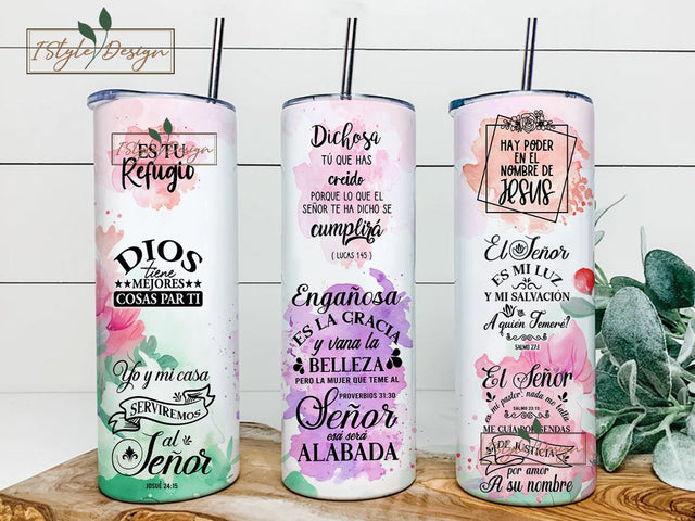 versiculos de la biblia, christian, spanish, cristianos,Tumbler, tumbler wrap - 20 oz tumbler sublimation, png file Sublimation iStyleDesign 