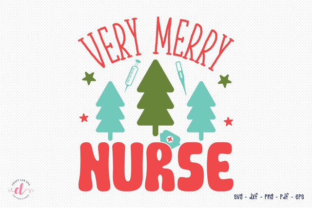 Very Merry Nurse, Christmas SVG Cut File SVG CraftLabSVG 